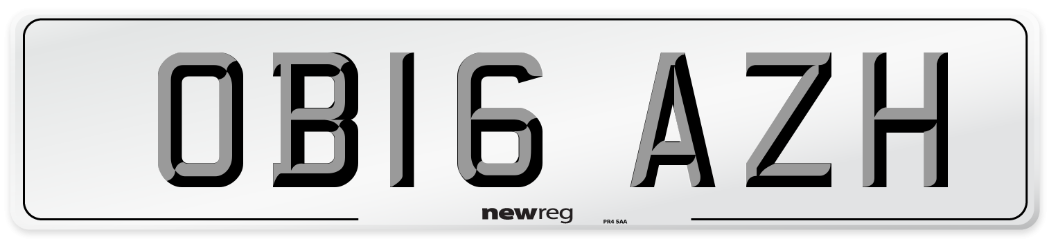 OB16 AZH Number Plate from New Reg